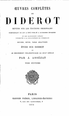 Couverture de Diderot - Oeuvres 08